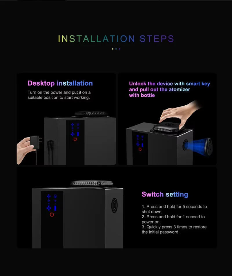 B2B Wholesale Hotel HVAC Waterless Scent Nebulizer Refillable Essential Oil Atomizer Large Coverage Public Space Fragrance Tool