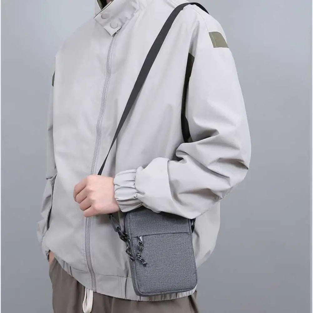 Casual Men Messenger Bag New Nylon Korean Small Handbag Student Phone Bag Solid Color Sports Shoulder Bag Simple Shopper Bags