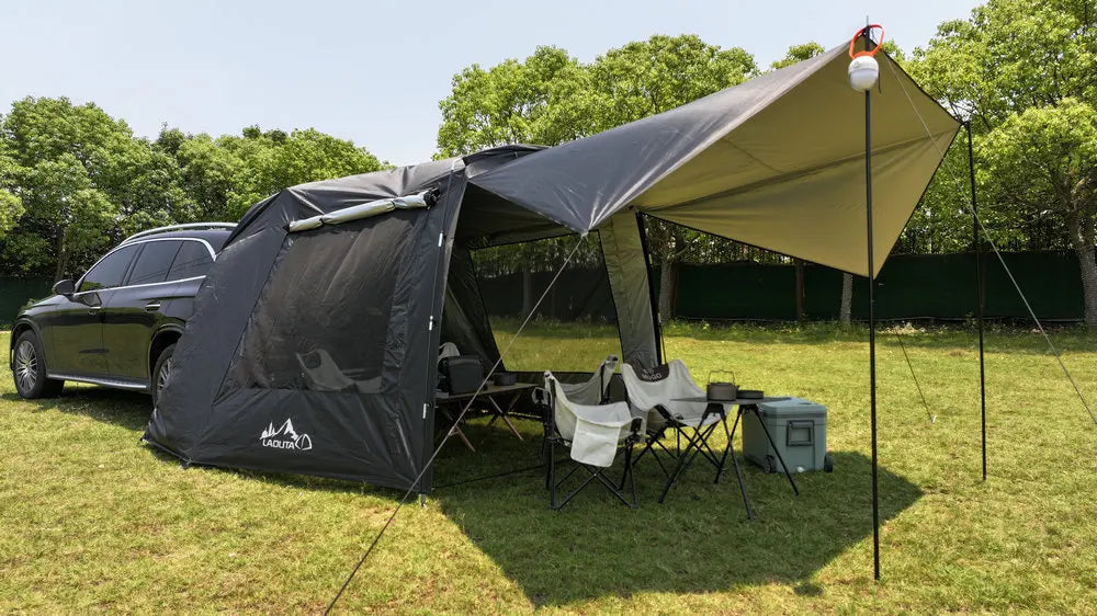 Camping Car Box Docking Tent, Portable Waterproof Car Rear Tent, 3-4 Person Extension Tent, Sunshade Tunnel Tent Outdoor