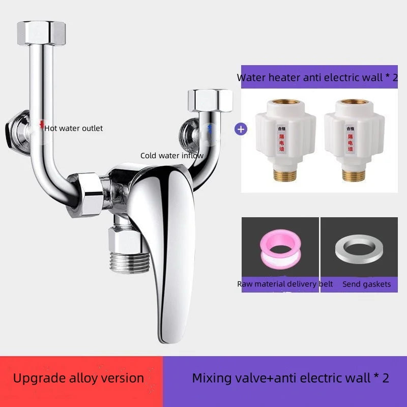 Stainless Steel Water Heater Mixing Valve Open Installation Hot and Cold Shower Switch U-type Valve 304 Mixing Valve