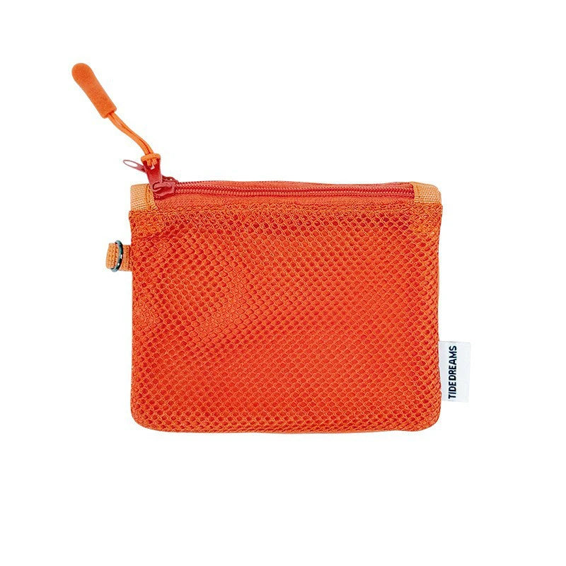 Dual-Layer Mesh Storage Bags Portable Travel Makeup Bag with Zipper Mini Toiletries Cosmetics Organizer Simple Stationery Bag