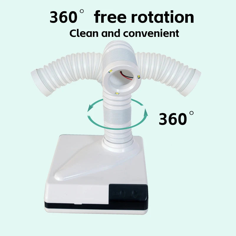 Nail Dust Collector Manicure Machine Tool Vacuum Cleaner Strong Power Fan with Filter LED Suction Beauty Salon Nail Art