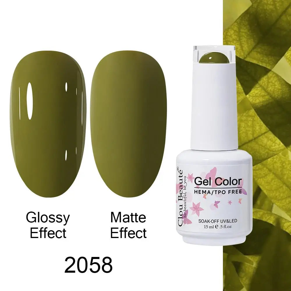 Clou Beaute HEMA TPO FREE Caramel Brown Wine Red Coffee Gel Nail Polish High Pigment Autumn Nail Art Full Coverage UV Varnish