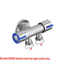 304Stainless Steel Bathroom Faucet Dual Control Double Handle Cold Water Faucet Toilet Angle Valve Outlet Valve Faucet Accessory