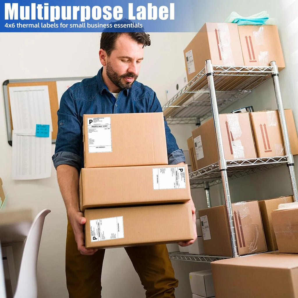 4x6 Inch Direct Thermal Labels 100/200/500 Sheets Self-Adhesive Thermal Shipping Label Paper For Business DHL Express Waybill