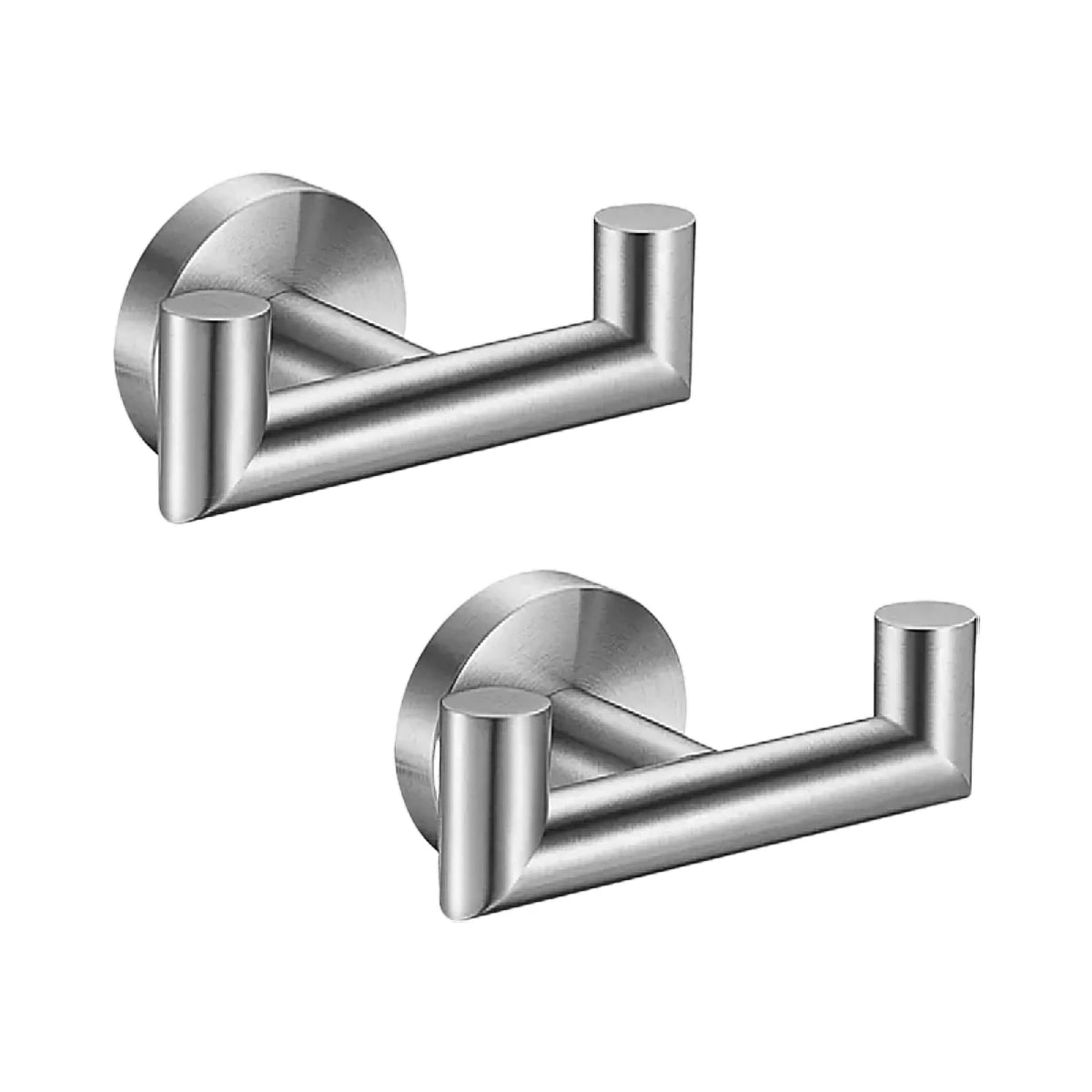 1Pcs or 2Pcs 304 Stainless Steel Bathroom Double Towel Hook Bathroom Creative Wall Metal Hook Door Back Wall Clothes Hook Waterproof Wall Hook - for Bathroom Bath Balls, Brush and Bedroom Jacket, Hat, Towel, Robe Hook Rack -