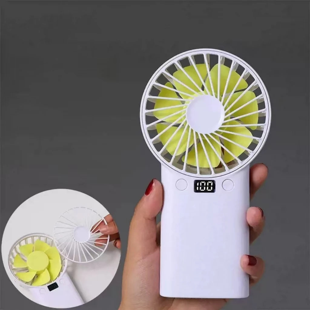 Large capacity battery: 10000mAh fan, power bank, usb battery, strong wind power, mini, handheld, desktop, portable, silent
