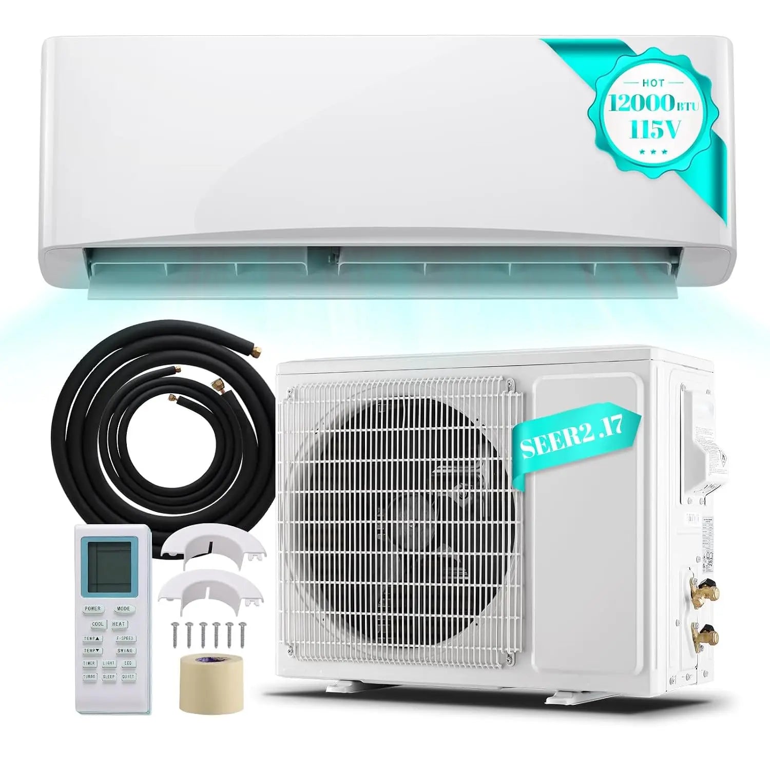12000 BTU Mini Split Air Conditioner,17 SEER2 115V with Remote Control Home | Inverter Wall AC with 1 Ton Heat Pump, Customized