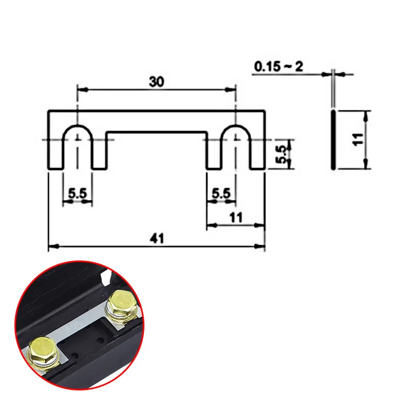 Universal Automotive Car Air Conditioning 1 Way Fuse Box Small Fork Bolt Fuse Holder 60V 36V 24V 12V Fuse Base 100A Black ANS-H2