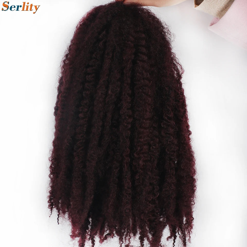 Marley Twist Braiding Hair Pre Stretched 1- 6 Packs Ombre Afro Kinky Curly Crochet Hair for Faux Locs Jumbo Marley Twists Hair