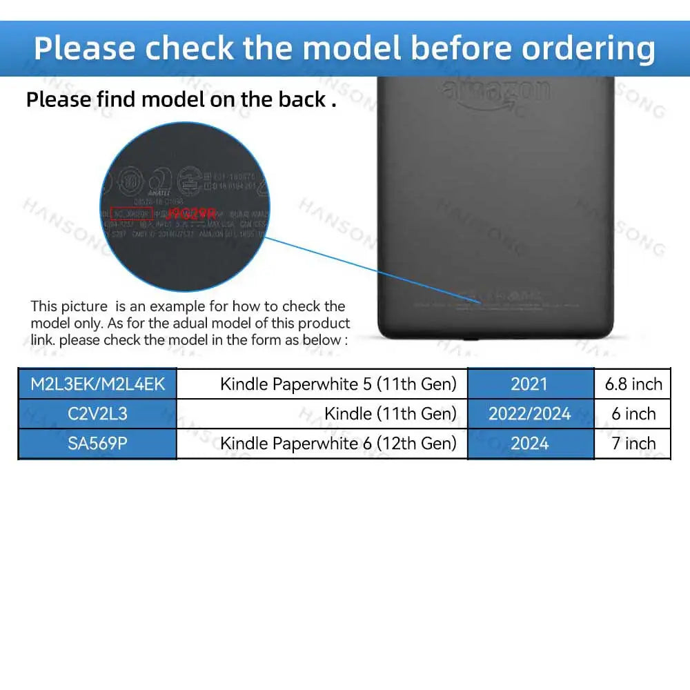 Hand Support Acrylic Case for Kindle Paperwhite 2024 2022 2021 12th 11th Generation C2V2L3 KPW 5 6 Auto Wake/Sleep