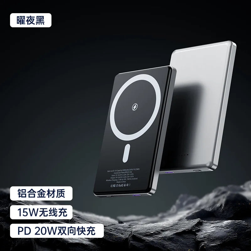 50000mAh Magnetic Power Bank PD20W Super Fast Charging Large Capacity Wireless External Battery for iPhone Huawei Watch