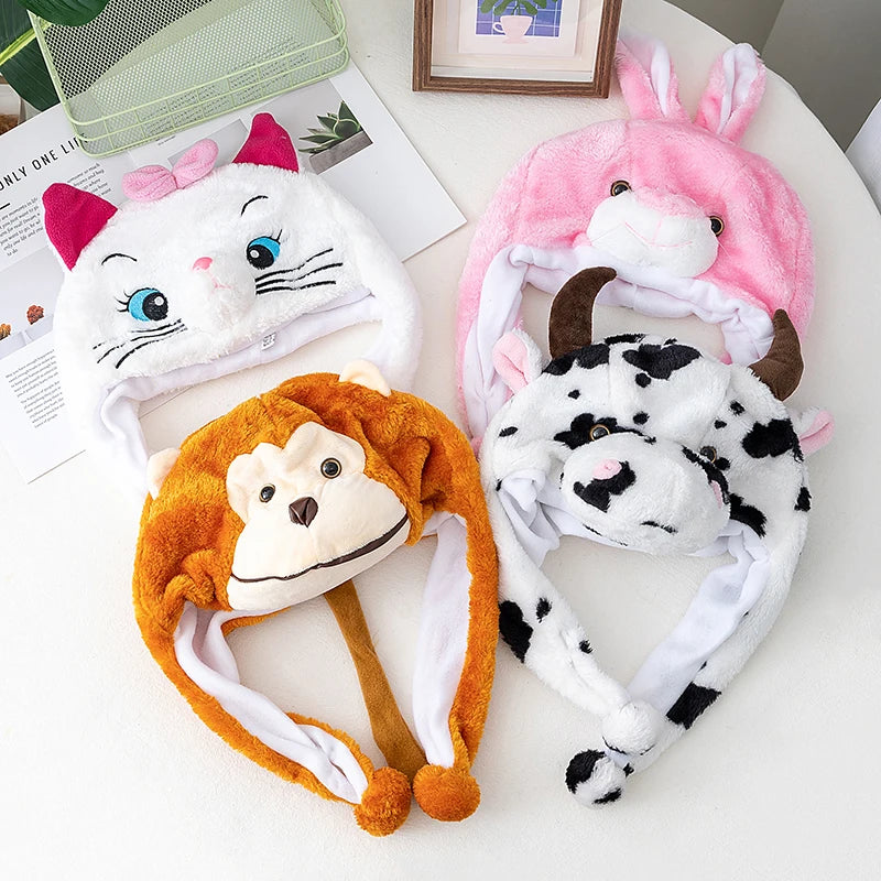 Hot Sale Unisex Funny Bulls Head 3D Animal Style Decorative Hat Winter Cap For Men Women Plush Fur Lovely Family Hat