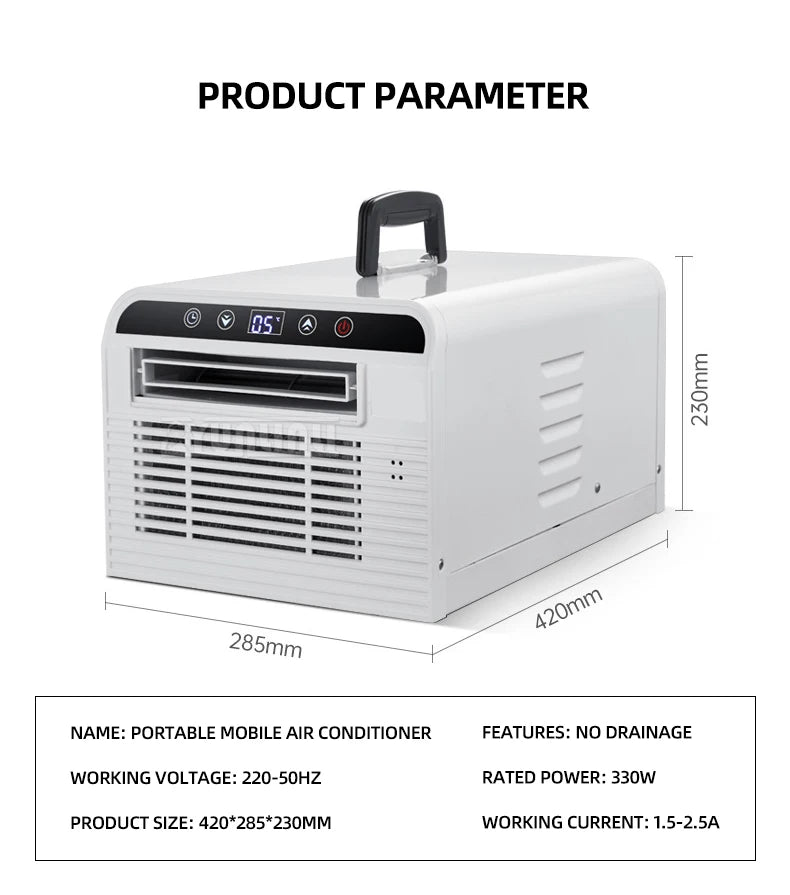 2500BTU Portable Air Conditioner Summer Pet Cooler Klima Sogutucu Drainage-free Mobile Air Conditioner
