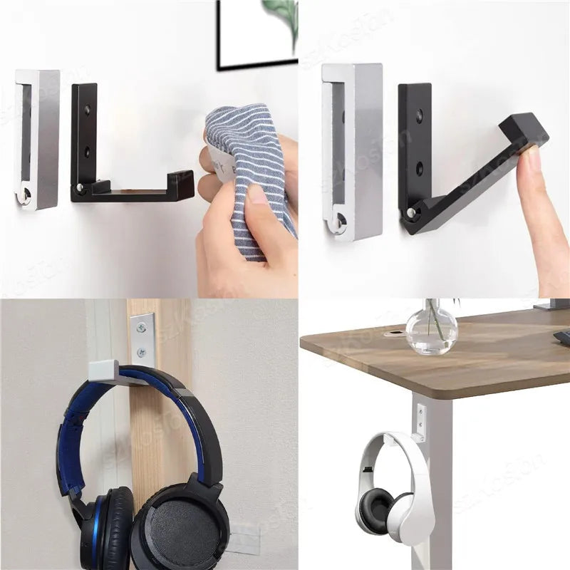 Folding Wall Hook Hidden Robe Towel Coat Hook Aluminum Alloy Hook for Home Kitchen Bathroom Black Sliver Towel Hanger