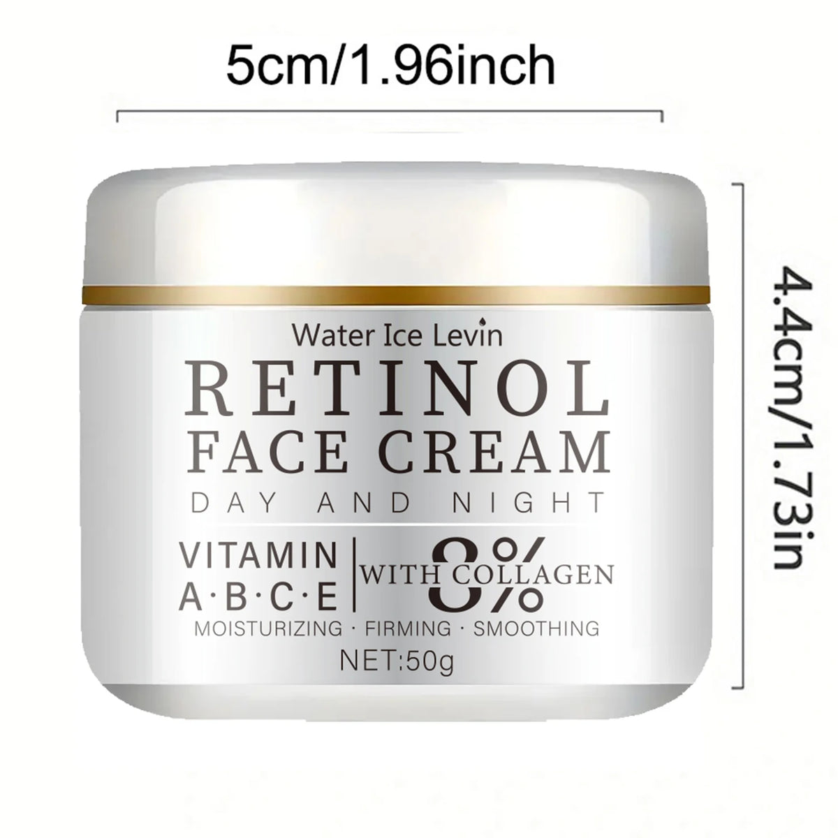 Retinol Face Cream. Vitamins A B C E Collagen. Moisturizing Firming Smoothing Skin Texture. Day Night Formula. 50g.