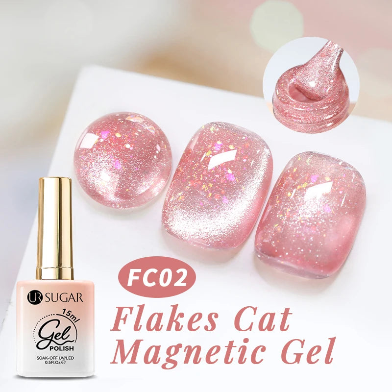 UR SUGAR 15ml Cat Magnetic Gel Jelly Glass Full Coverage Varnis Magnetic Gel Soak Off UV LED Gel Autumn Winter Xmas Manicure