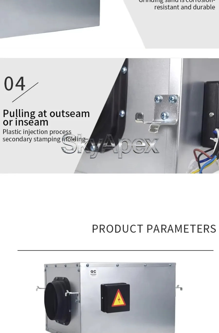 Industrial Quiet Strong Wind Exhaust Fan Sealed Wiring Box Safe Ventilation Device For Mall Office Building Air Circulation