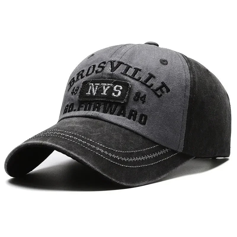 Men's Baseball Cap Casual Wash Embroidered Cap Curved Brim Bowler Sun Hat Official Website Sport Hip Hop Fitted Hats Men Women