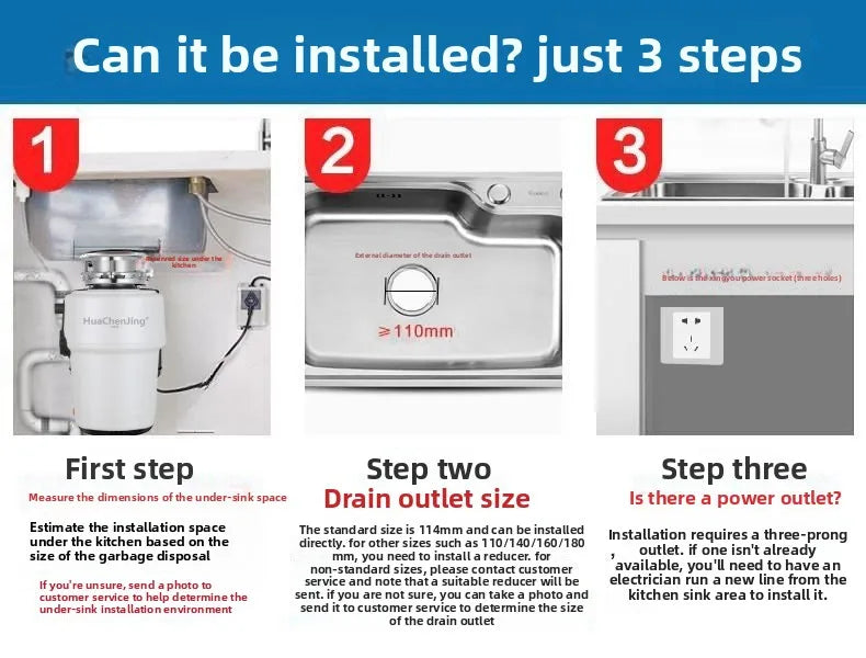 Garbage disposer, smart kitchen waste grinder, quiet grinding, German technology, high power. Food Waste Disposers