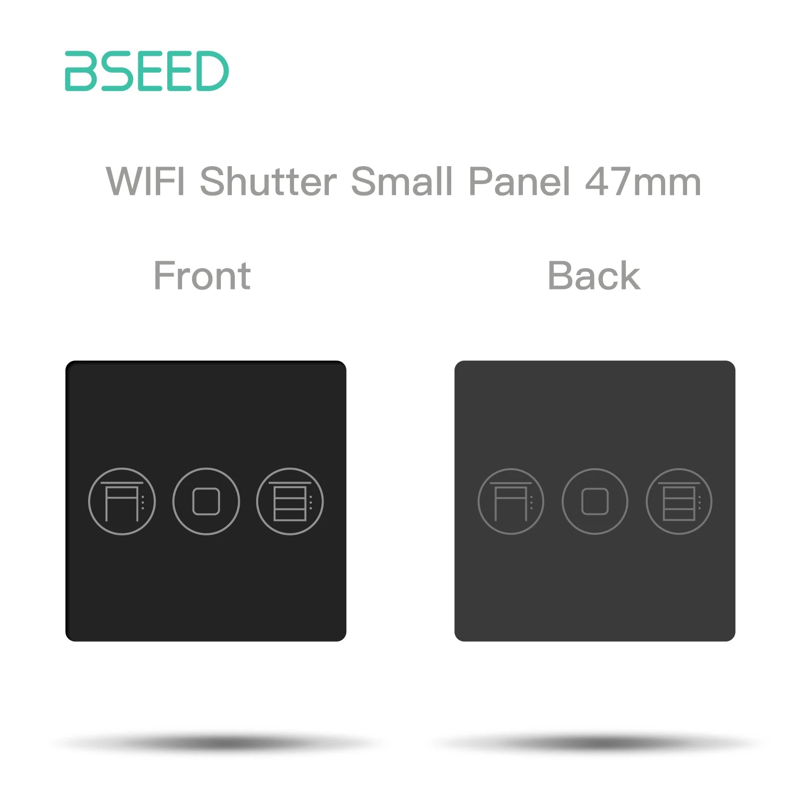 BSEED Wall Light Switches Small Glass Panel Parts 1/2/3Gang White Black Gold Touch Switches Crystal Parts 47mm