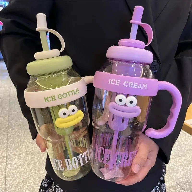 Large Capacity Cute Aesthetic Straw Sports Water Cup Portable for Women Summer Home Outdoor Travel Gym Drink