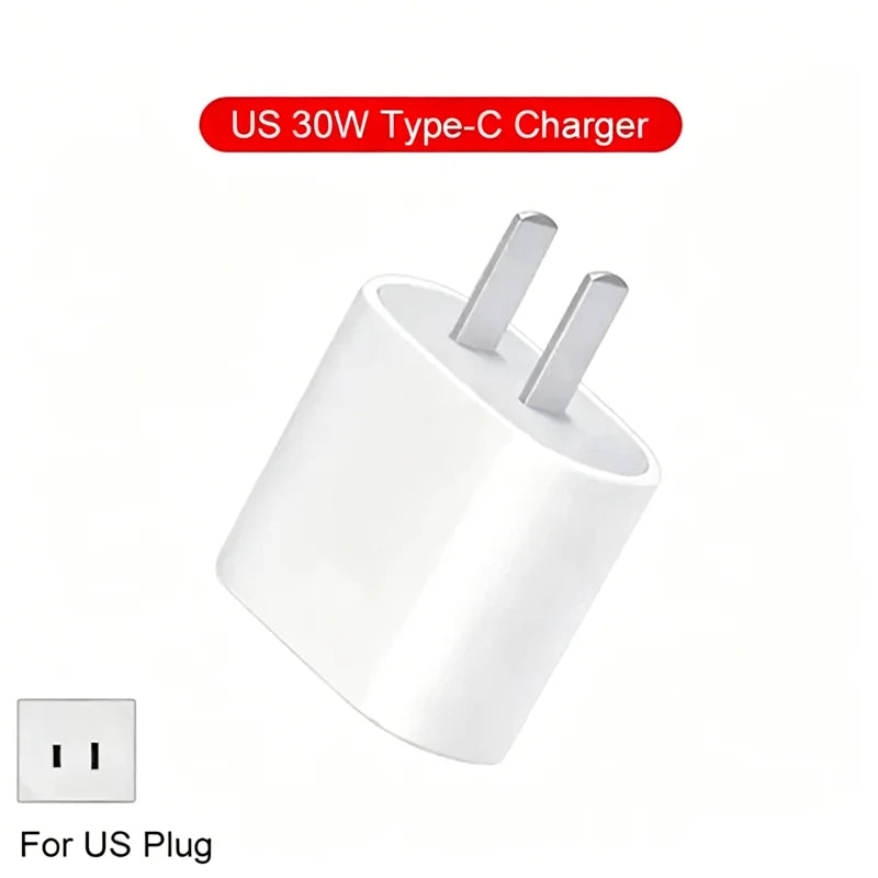 30W Charger USB Type C Fast Charger For iPhone 13 15 17 14 12 11 16 Pro Max Plus PD Charger Charging Cable Accessories