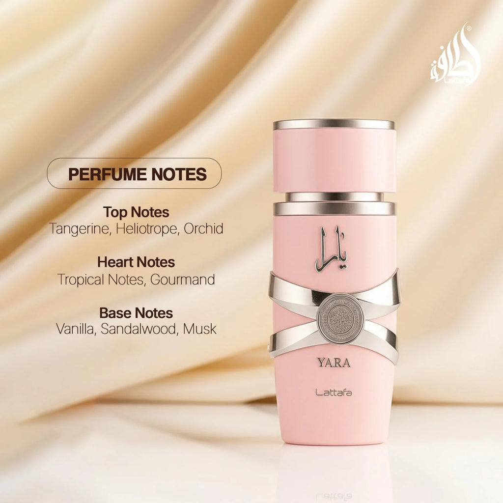Lattafa Yara Eau De Parfum for Women - 3.4oz / 100ml Gentle Sweet Creamy Floral Fruity Vanilla Long-Lasting Gourmand Fragrance