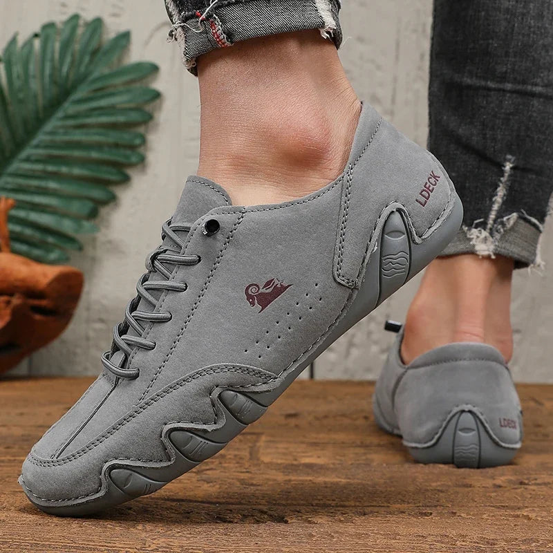 Classic Red Shoes for Men PU Leather Comfortable Walking Shoes Fashionable Women's Casual Shoes - Multifunctional Low Top Design