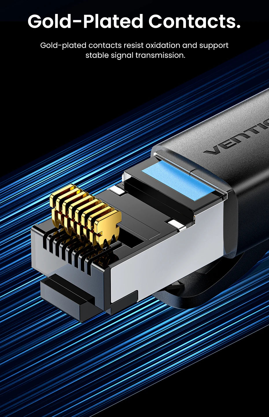Vention CAT8 Ethernet Cable High Speed SFTP 40Gbps 2000MHz RJ45 Shielded Indoor for Router PC PS5 Modem Xbox Network Lan Cord