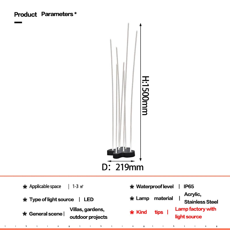 Outdoor weathering reed garden light waterproof villa lawn grass landscape park outdoor lighting