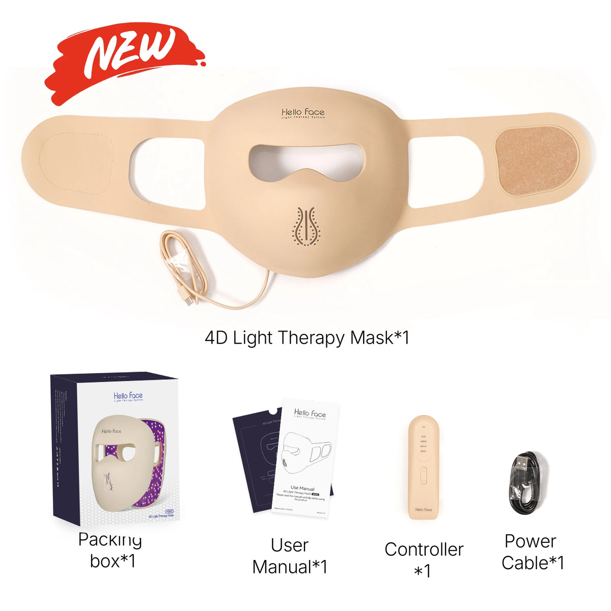 Hello Face M500S LED Mask Device Skin Care Tool Best Gift for lovers, parents, and friends