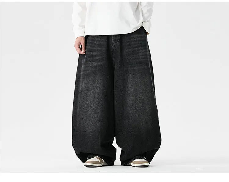 Streetwear Men Wide Leg Denim Pants Harajuku Baggy Jeans Male Casual Oversized Jean Trousers Men Fashion Large Size 5XL