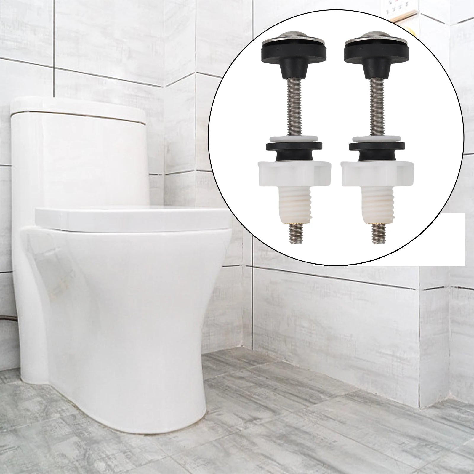 2PCS Tank Bolt M6 Bolts Rubber Toilet Cistern To Toilet Pan Fixing Fitting Sealing Kit Close Coupling Bolts Bathroom Accessories
