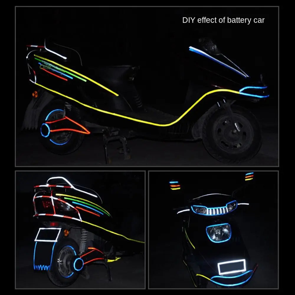 Safety Reflective Stickers Motorcycle Reflective Film Tape For Cycling Warning Strip Bicycle Wheel Decor Bike Reflective Tape
