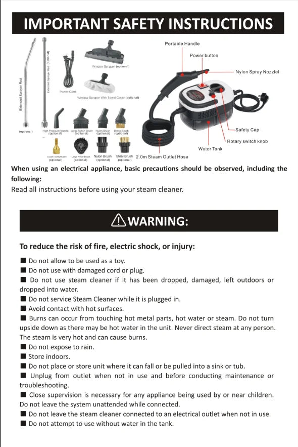 Steam Cleaner High Temperature Sterilization Air Conditioning Kitchen Hood Home /Car Steaming Cleaner 110V US Plug /220V EU Plug
