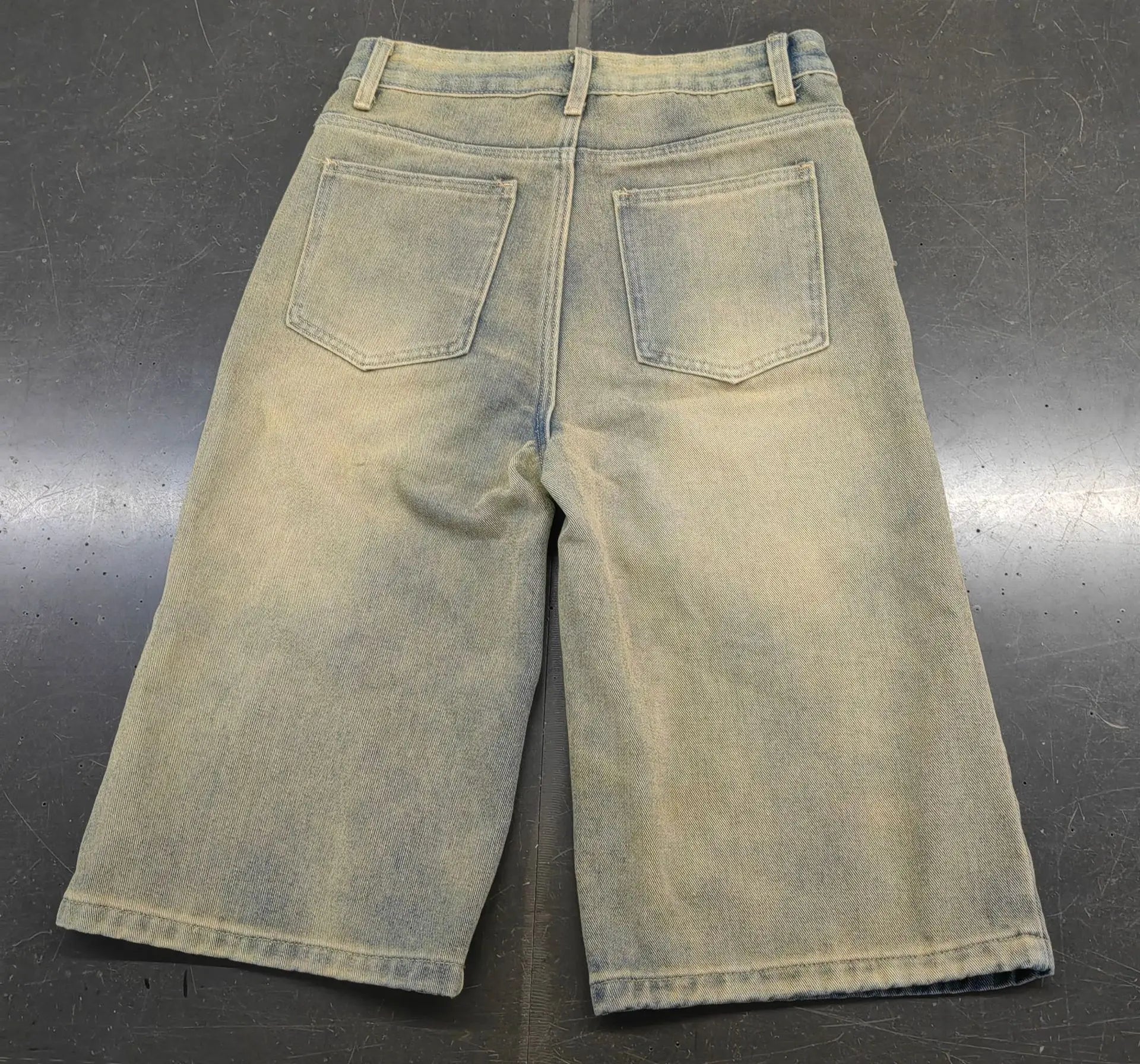 Europe America Summer New High-waisted Loose, Vintage, Ripped Denim Mid-length Straight-leg Wide-leg Pants. Casual Denim Shorts