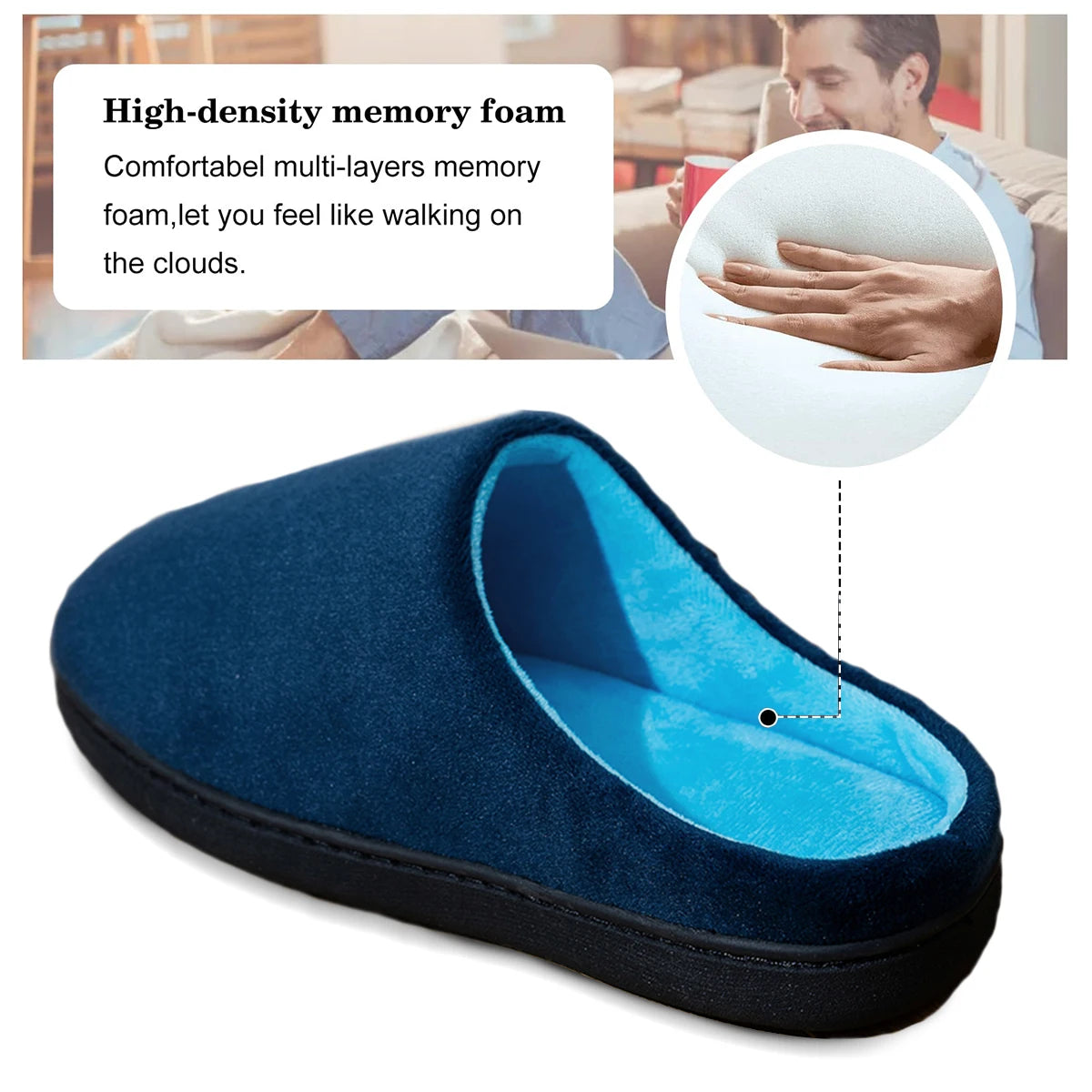 Women Home Slippers Contrasting Color Trendy Half-pack Slippers Suitable For Spring Autumn Winter Women Non-slip Cotton
