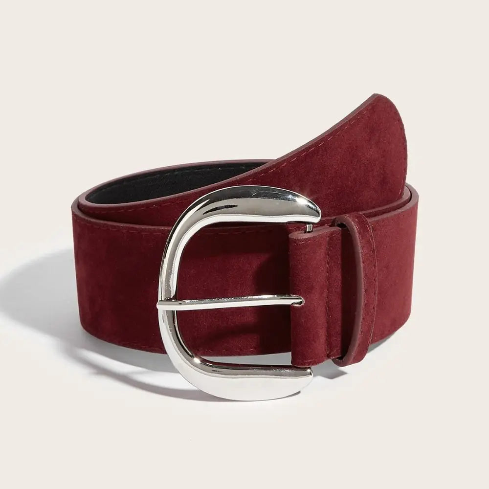 Maillard Styles Suede Leather Wide Belt Trendy Casual Pin Buckle Waistband Luxury Design Versatile Trouser Dress Belts Gifts