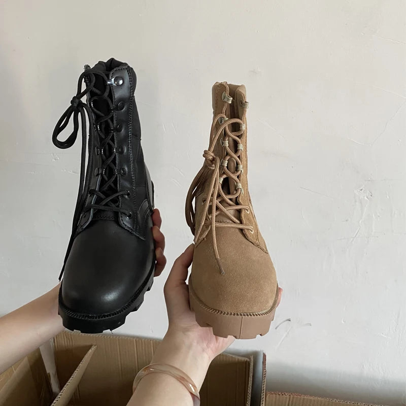 Men Combat Boots High Top Panama Desert Boot Outdoor Hiking Boots Man Anti Slip Tactical Boot Training Motorcycle Boot