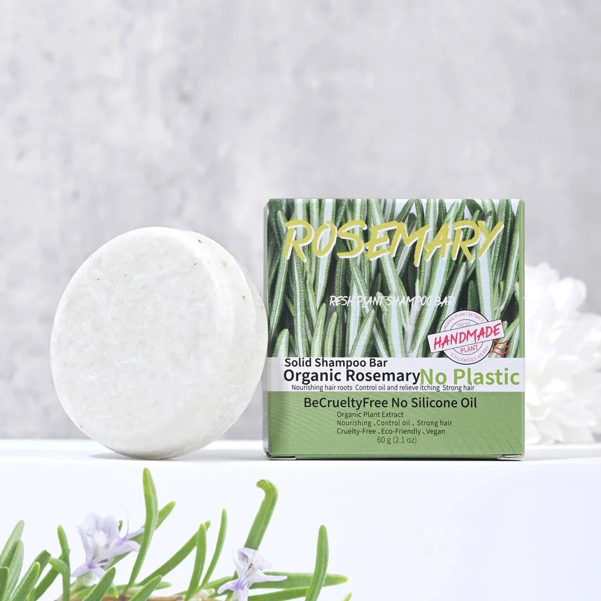 Rosemary Shampoo Soap Without Silicone Oil Plant-Based Shampoo Soap Cleanses the Scalp, Nourishes Hair, Controls Oil