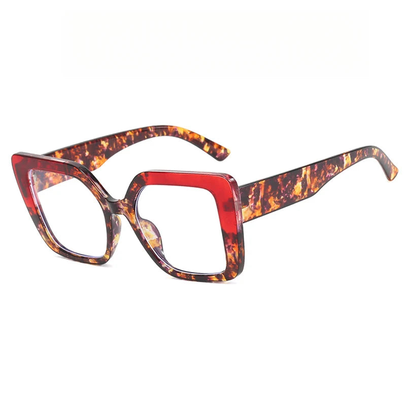 European-style square large-frame glasses with fashionable multiple colors, suitable for ladies, anti-blue light glasses