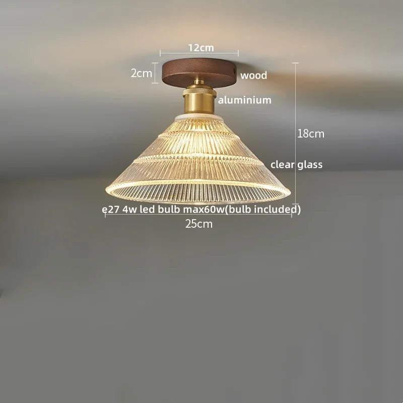 IWHD Walnut Copper LED Ceiling Lights Decoration Aisle Corridor Living Room Light Home Lighting Modern Ceiling lamp Luminaria