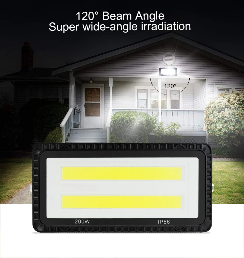 LED Flood Light 100W 200W IP66 Waterproof Outdoor Lighting Garden Street Lighting COB Floodlight Spotlight Wall LED Floodlight