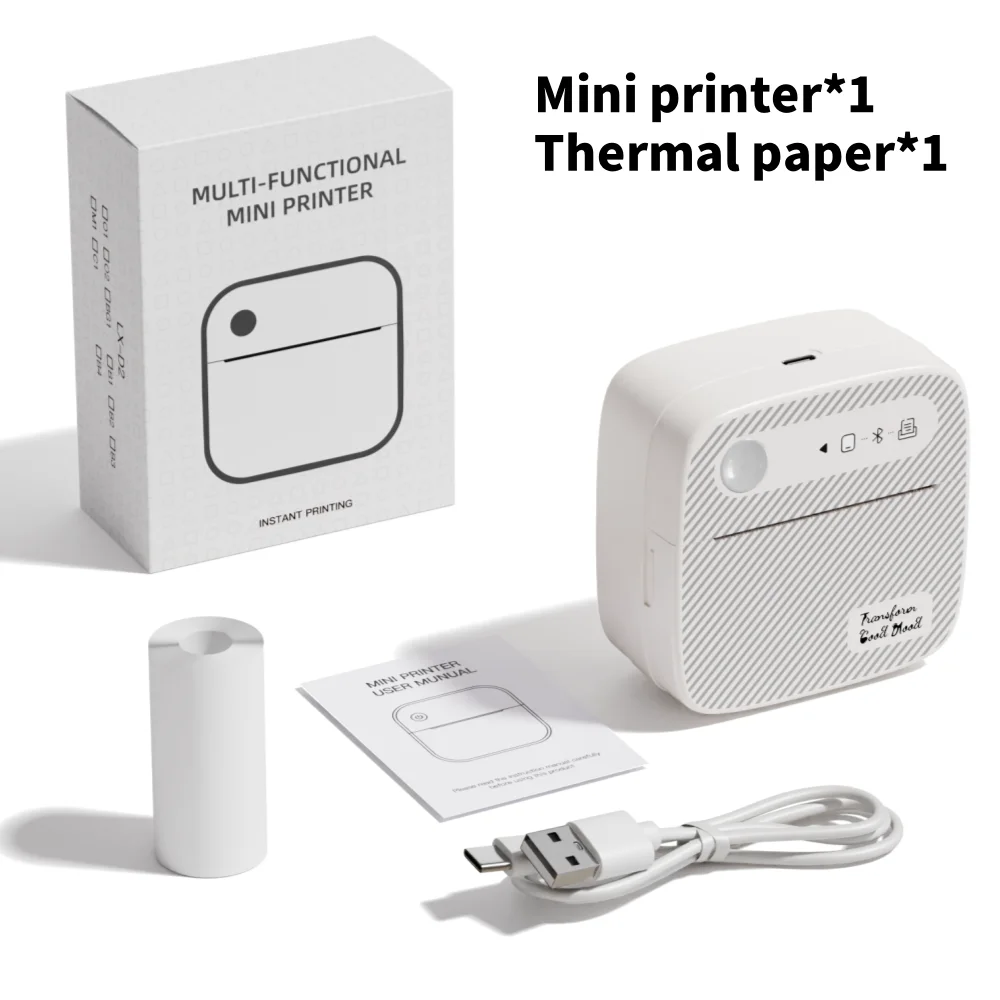 DOLEWA B3 Portable Mini Printers Wireless Bluetooth Inkless Sticker Maker Printer Tag Price Machine for Office School Kitchen