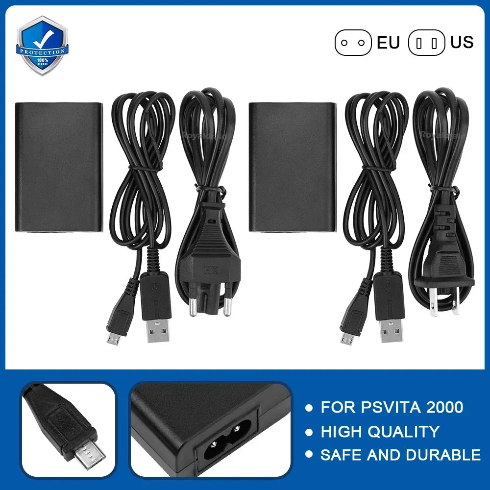 EU US Plug Home Charger Power Supply 5V AC Adapter USB Charging Cable Cord For Psvita Slim PS Vita 2000 PSV 2000