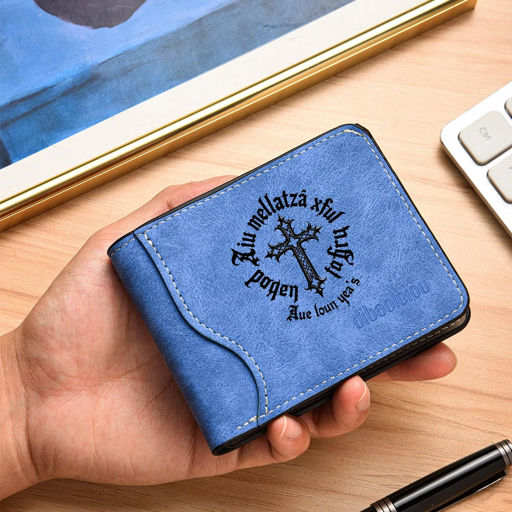 Men's Fashionable Minimalist Short Wallet Personalized PU Leather Design Compact Card Holder for Men