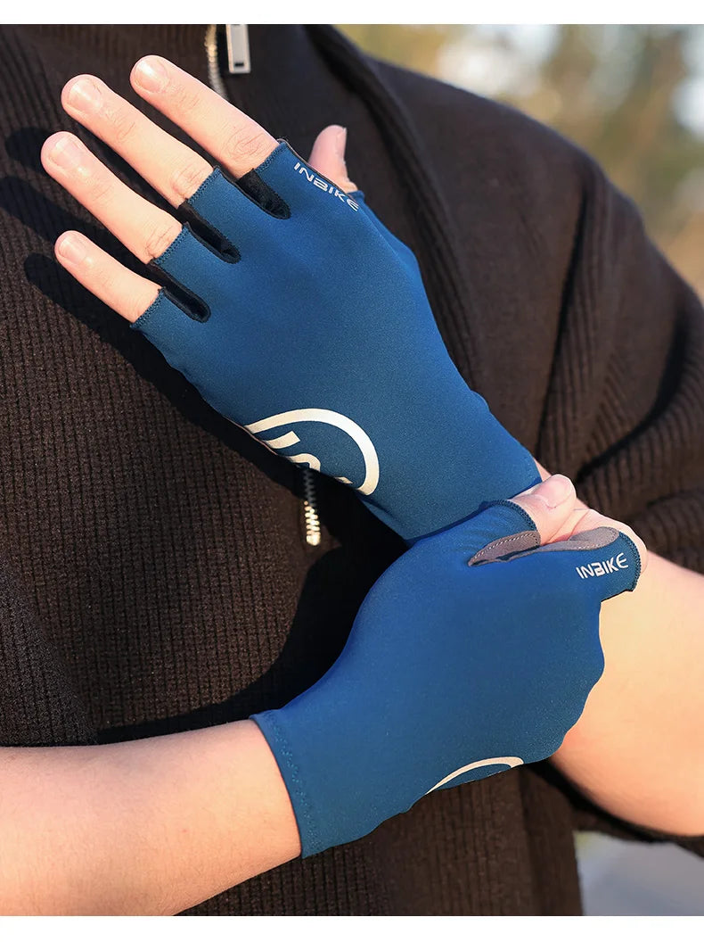 INBIKE Cycling Gloves Half Finger Summer Men Women MTB Gloves Shock-absorption Mountain Bike Sports Gloves Cycling Accessories