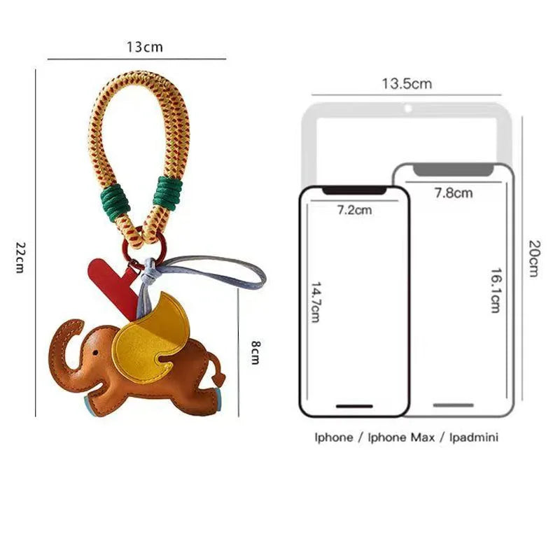 Cute and Playful Leather Dumbo Bag Pendant Bag Charm Bag Accessories School Bag Backpack Charm