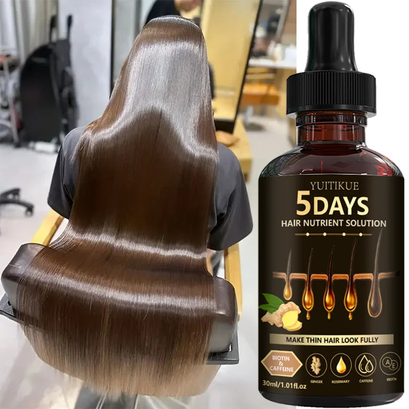 YUITIKUE 5 Days Hair Nutrient Solution 30ml - Ginger & Rosemary Scalp Serum for Fuller, Thicker Hair